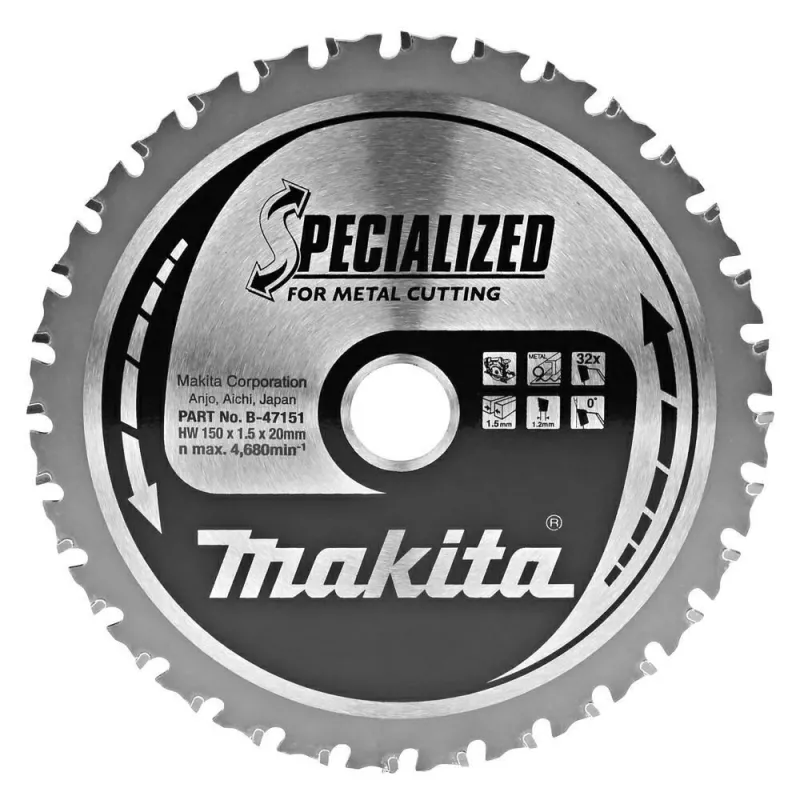 MAKITA PYÖRÖSAHANTERÄ 150x20x32Z METALLILLE