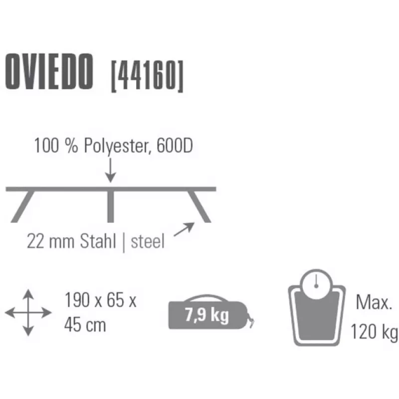Kenttävuode Oviedo 44160 (harmaa)