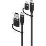 Alogic ELEMENTS SILICONE 4-IN-1 - kaapeli - digitaalinen/tieto (ELSI4IN1U2BK1.5)