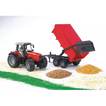 Traktorimalli BRUDER Massey Ferguson 7480 kippikärryllä