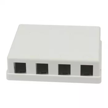 Synergy21 Keystone, moduulikannatin, patch-paneeli 4x TP-moduulille, pinta-asennus, valkoinen (ABS)