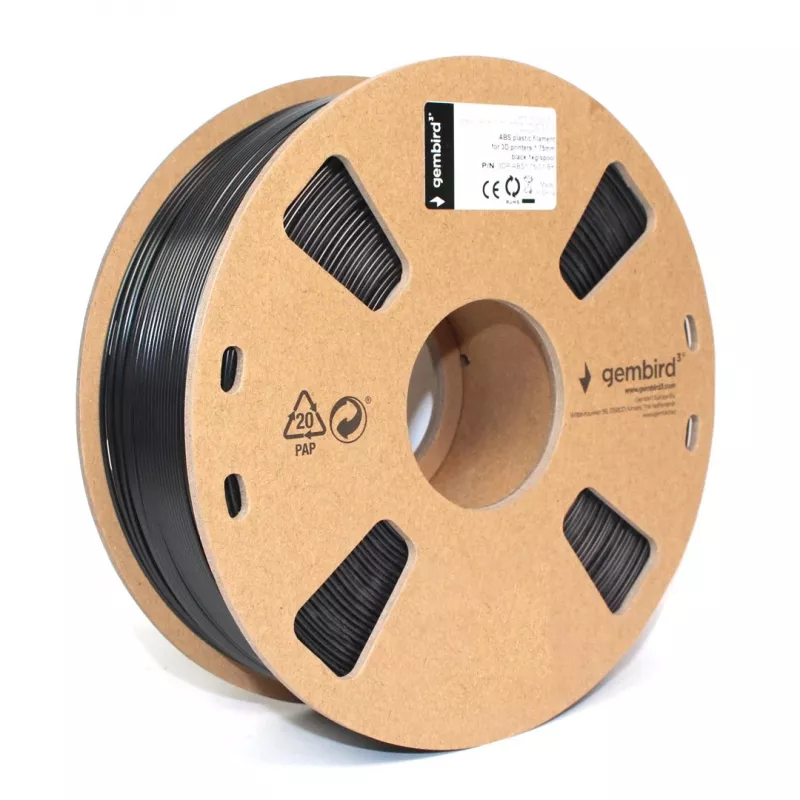 Gembird ABS-filamentti 1,75 mm, 1 kg, musta