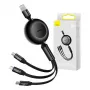 Baseus CAMJ010101 Bright Mirror 2 -sarjan 3-in-1-USB-kaapeli, 66 W, 1 m, musta