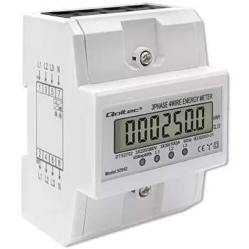 Kolmivaiheinen elektroninen mittari QOLTEC 50992 400V 100A