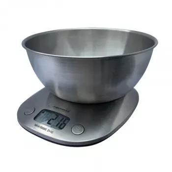 Elektroninen keittiövaaka ESPERANZA LYCHEE – 5 kg kapasiteetti, 1 g tarkkuus, ruostumaton teräskulho 21 L