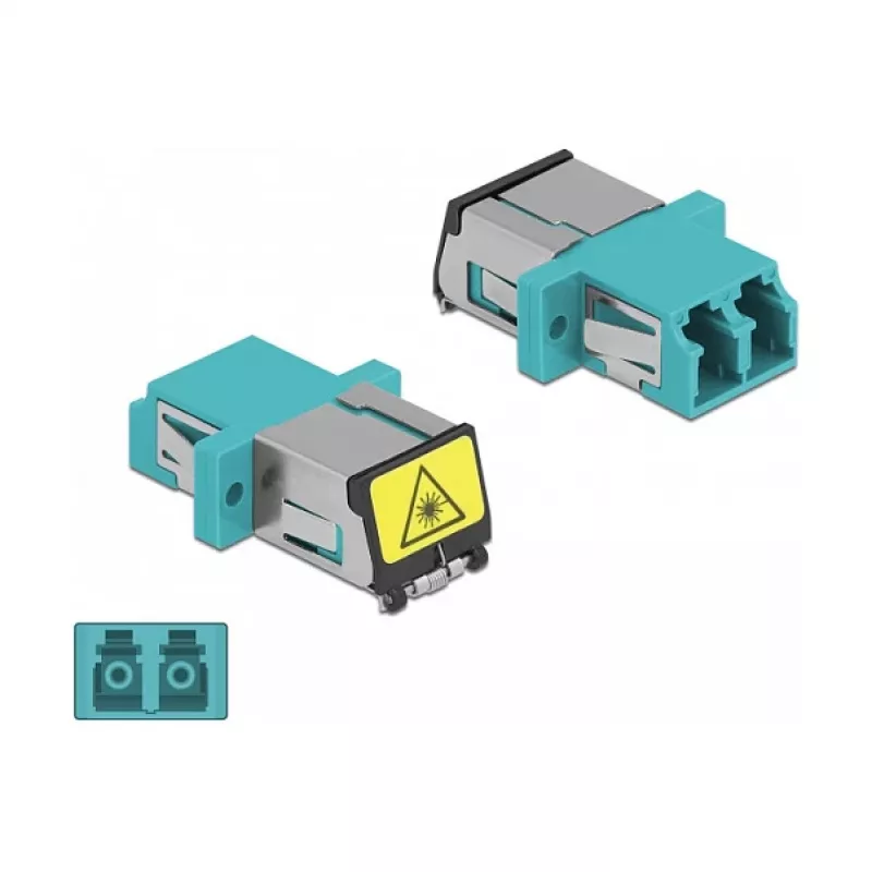 DeLOCK 86900 kuituliitäntä LC Duplex naaras-naaras Multimode aqua