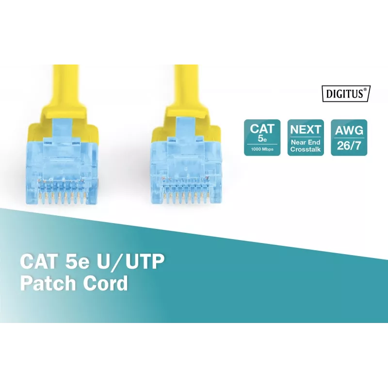 Verkkokaapeli Digitus CAT 5e U/UTP DK-1512-050/Y 5 m keltainen