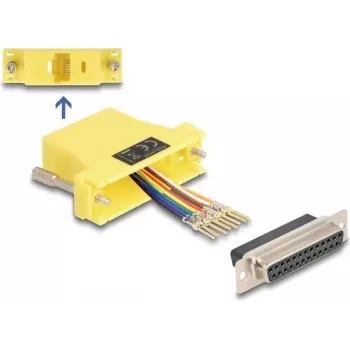 DeLOCK D-Sub 25-napainen naaras - RJ45 naaras asennussarja keltainen VGA RJ-45