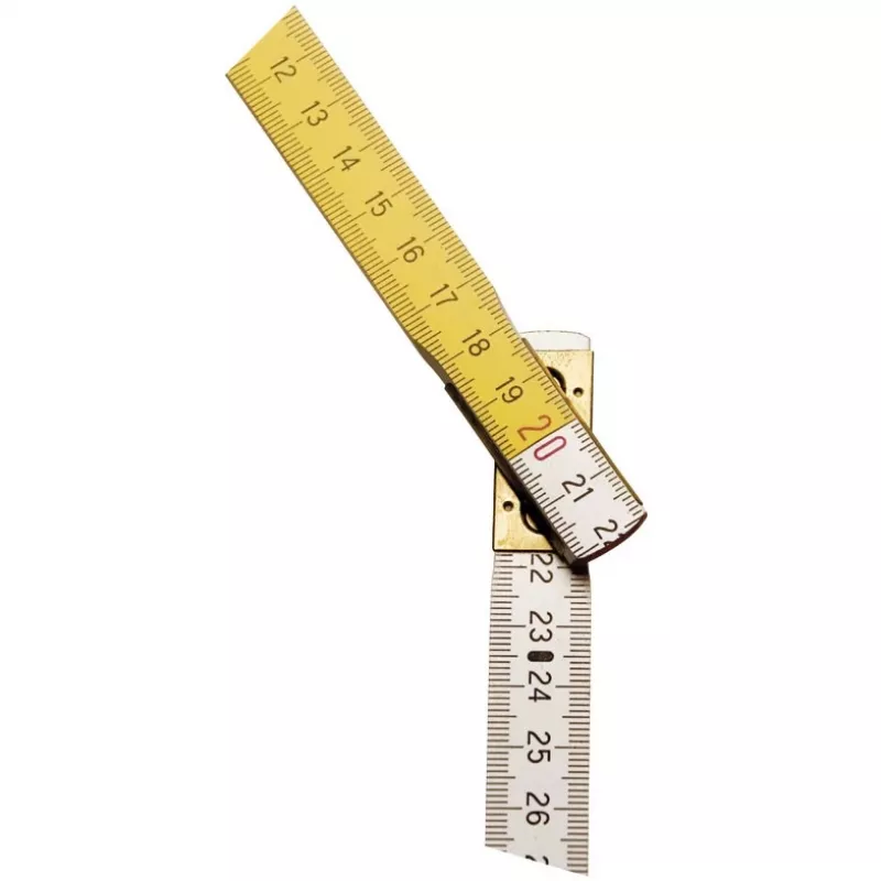 STANLEY 0-35-458 taittomitta, puu, 2 m, 17 mm leveä, valkoinen/keltainen