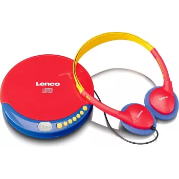 Kannettava CD-soitin Lenco CD-021 monivärinen — kannettava CD-soitin äänentoistoon, paristo- tai verkkovirralla