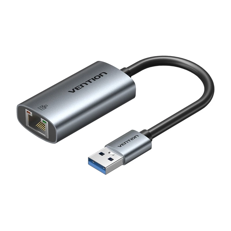 USB–Gigabit Ethernet -sovitin Vention CEZ – langallinen USB-isäntäliitäntä, 1000 Mbit/s, harmaa