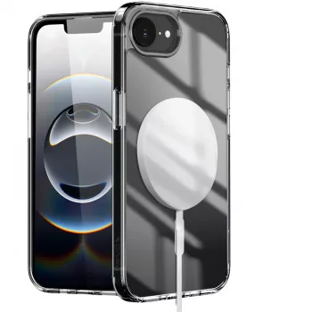 Nevox StyleShell SHOCKFlex - iPhone 16e/17e MagSafe-yhteensopiva läpinäkyvä
