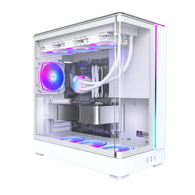 PC-kotelo Montech KING 45 PRO (W) — valkoinen Midi-Tower Micro-ATX / Mini-ITX