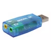 USB-ulkoinen äänikortti Gembird Virtus2 — USB-liitäntä, 3,5 mm kuulokkeet, sininen läpinäkyvä
