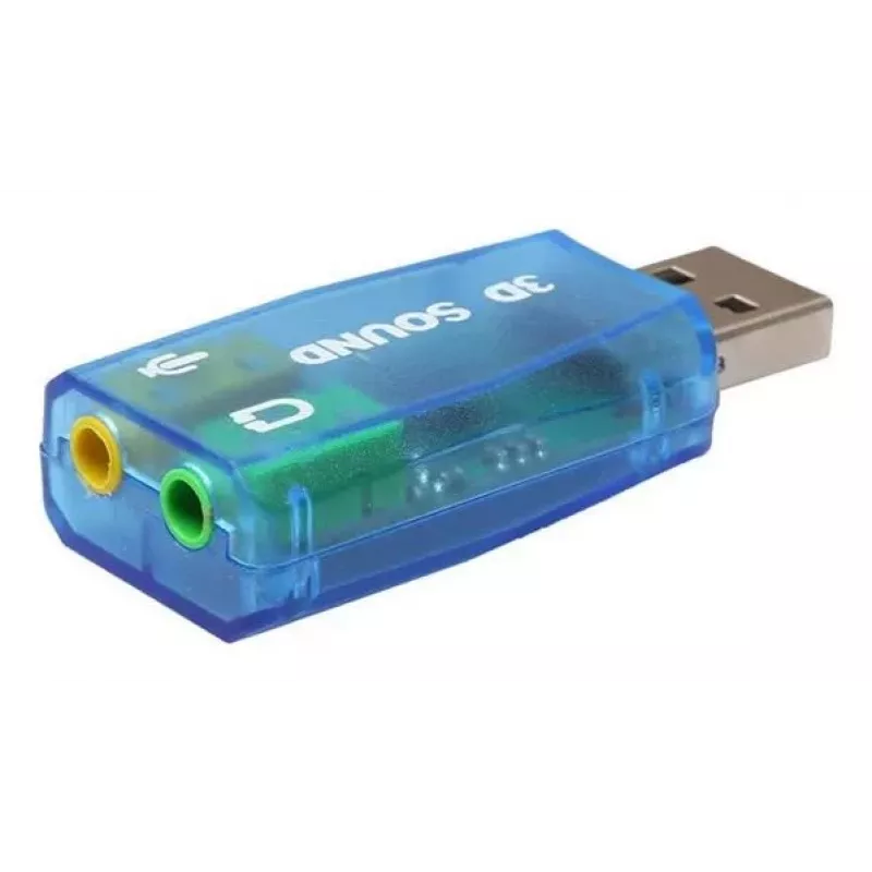 USB-ulkoinen äänikortti Gembird Virtus2 — USB-liitäntä, 3,5 mm kuulokkeet, sininen läpinäkyvä