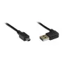 GoodConnections liitäntäkaapeli USB 2.0 EASY uros A - Mini-B, kulma, musta, 3 m