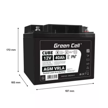 AGM VRLA -akku 12V 40Ah IP54