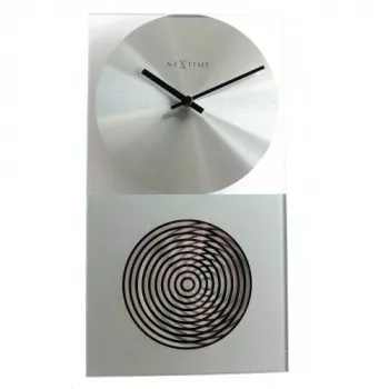 NeXtime kello 3028 OP kello, 16x30,2 cm, seinäkello, lasi, hopea