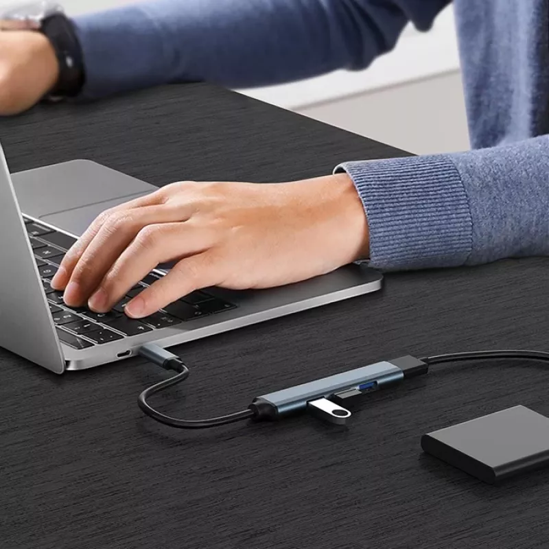 USB-keskitin QOLTEC 53793 — USB 3.0 tulo, 3× USB 2.0 liitäntää