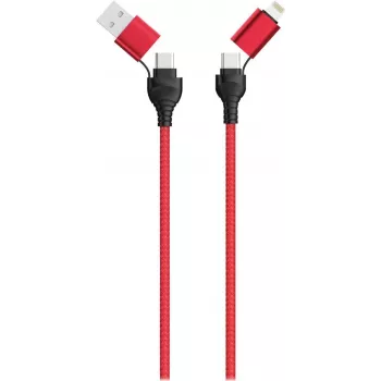 USB-kaapeli 2GO 797370 1,2 m USB A/USB C USB C/Lightning musta punainen