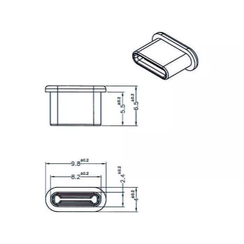Liitinsuojus DeLOCK 64014 USB Type-C musta 10 kpl