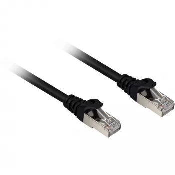 Patch-kaapeli RJ45 Cat.6a SFTP (musta, 3 metriä, LSOH (halogeeniton))