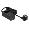 Akyga AK-CH-21 GaN-USB-laturi 65 W, 2 x USB-C + USB-A, pistorasialla, 1,5 m, musta