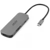 7-in-1 USB-C-adapteri Acer — USB 3.2 Gen 1 Type-C, 3x USB-A, HDMI, SD/MicroSD, 100W PD, hopea