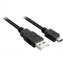 USB 2.0 kaapeli, USB-A uros > Mini-USB uros (musta, 2,0 metriä, kaksinkertaisesti suojattu)