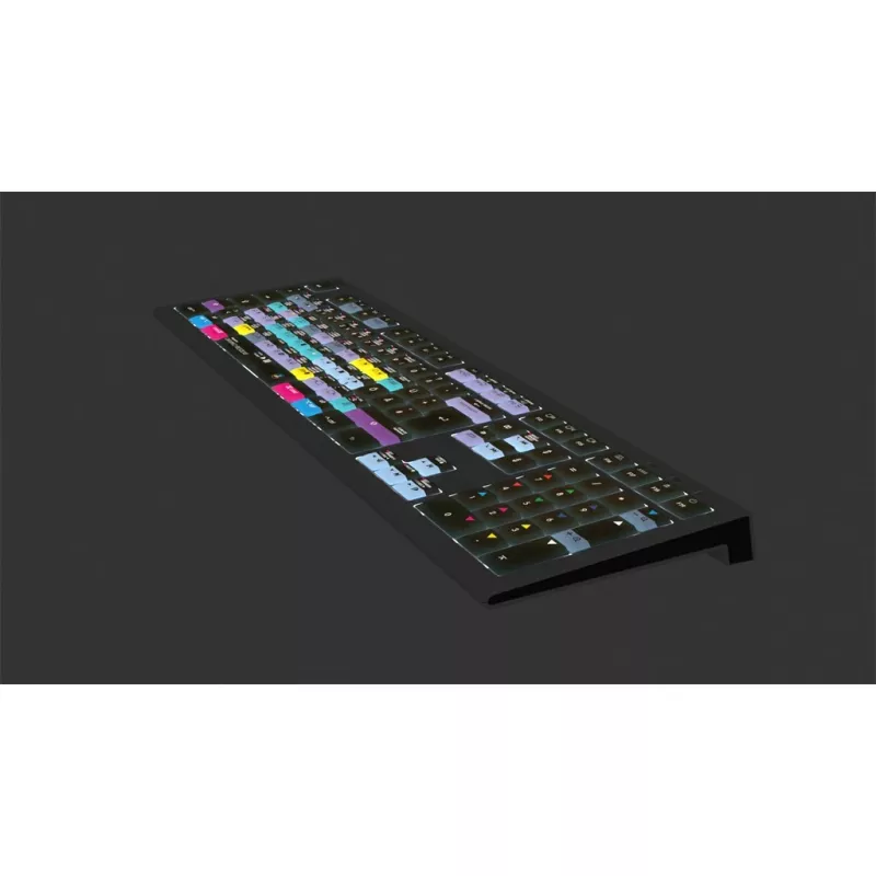 Logickeyboard ASTRA 2 DaVinci Resolve -näppäimistö Macille, täysikokoinen, langallinen USB, saksimekanismi, QWERTZ saksa, musta