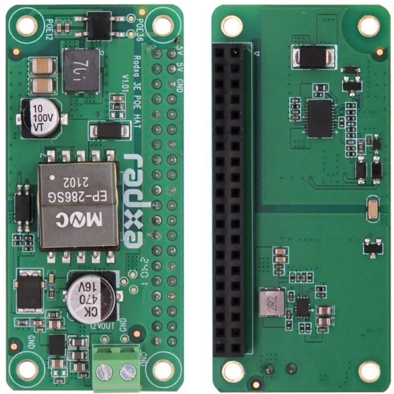 PoE HAT ALLNET RA023 RADXA Zero 3E:lle – 802.3af-yhteensopiva Power over Ethernet -moduuli