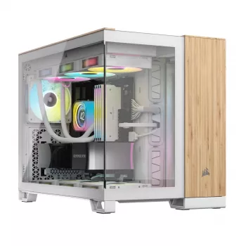Tietokonekotelo Corsair CC-9011288-WW Midi Tower bambu, valkoinen