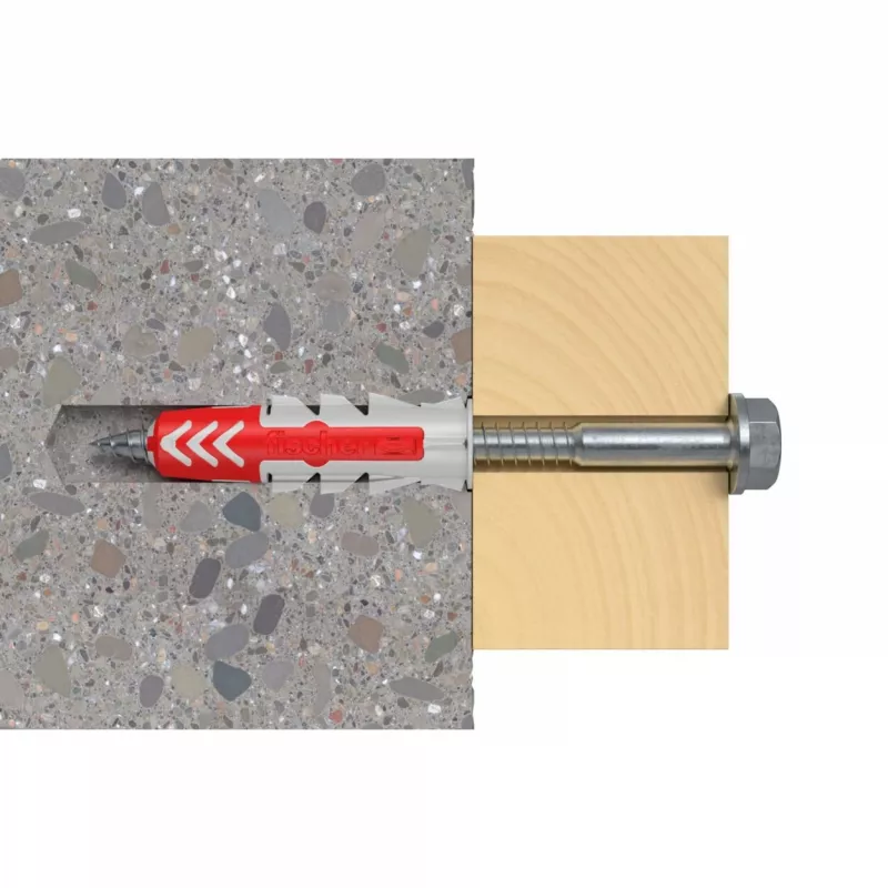 fischer tappi DUOPOWER 10x50 BigBox vaaleanharmaa/punainen 210 kpl uudelleensuljettava (570550)