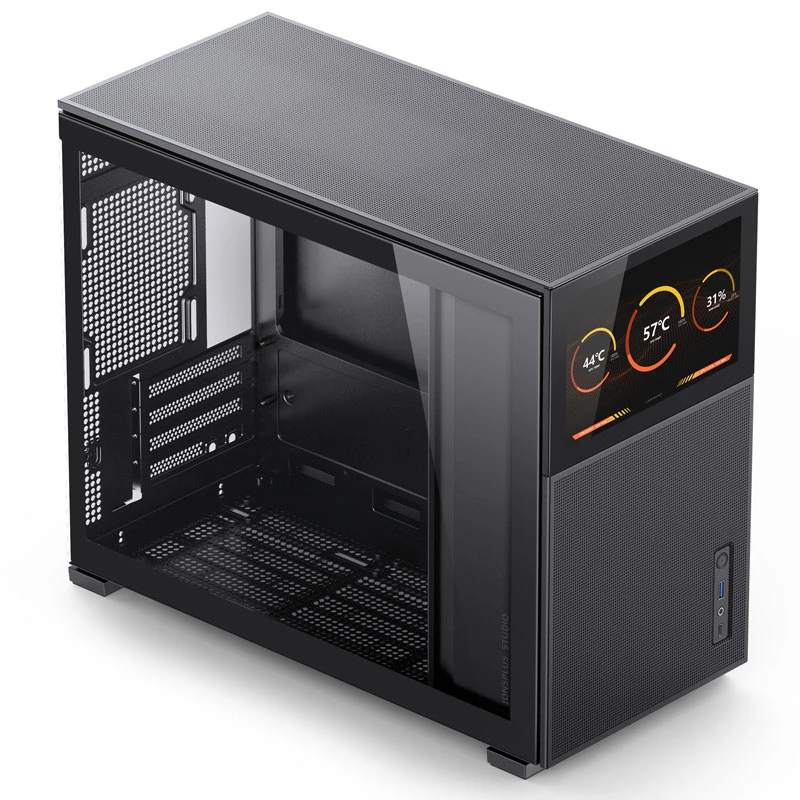 Jonsbo D31 MESH Screen Micro-ATX-kotelo, karkaistu lasi - musta