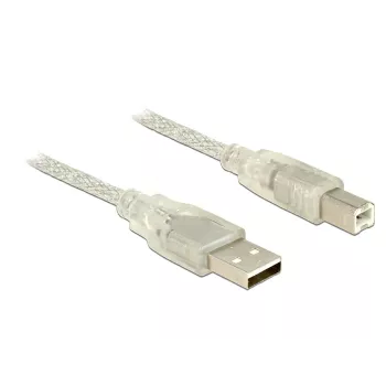 USB-kaapeli DeLOCK 83894 USB 2.0 2 m USB A USB B läpinäkyvä