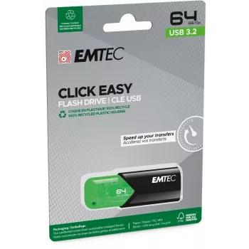 USB-muistitikku Emtec 64GB USB Type-A 3.2 Gen 1 Click Easy