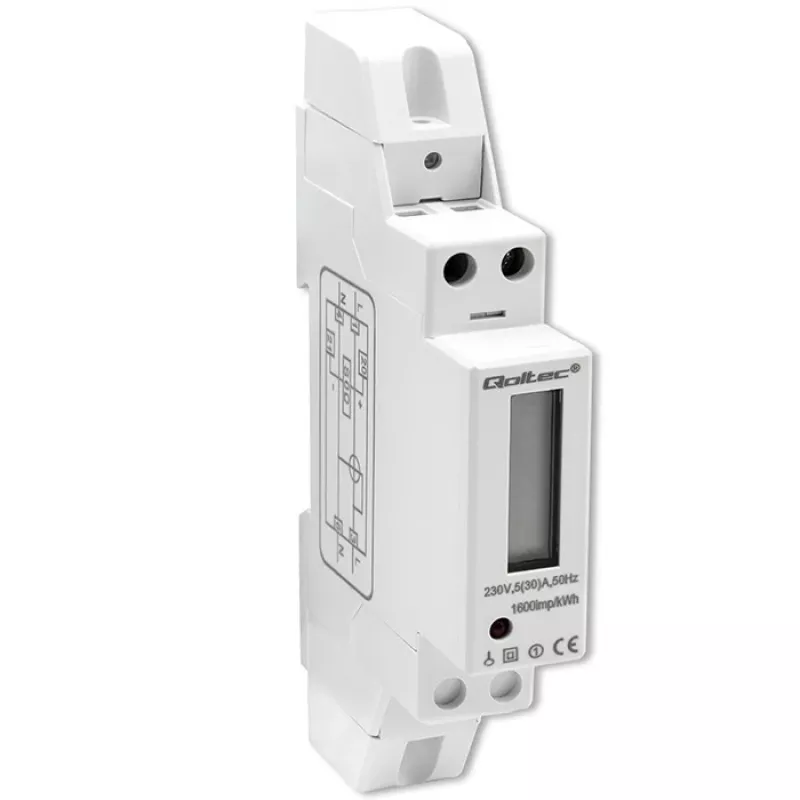 Yksivaiheinen elektroninen mittari QOLTEC 50993 230V 30A