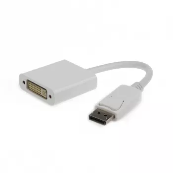 Videokaapelisovitin GEMBIRD DisplayPort - DVI 0,1 m, valkoinen