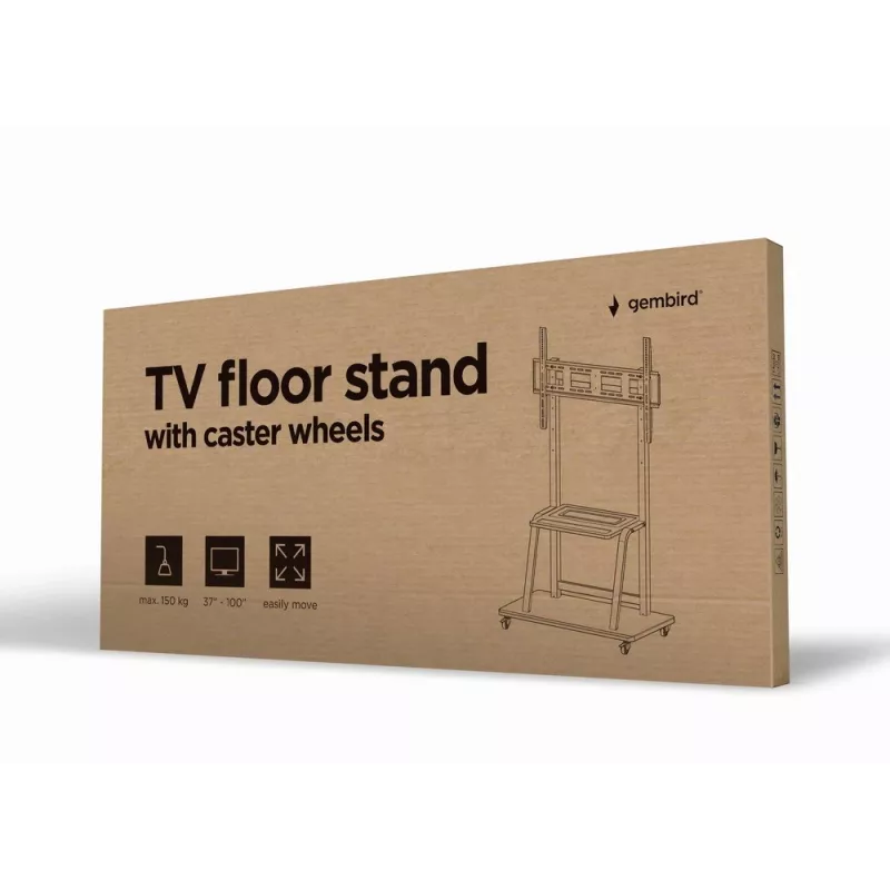 Gembird TVS-100F-01 lattiasteline näytöille 2,54 m (100) musta