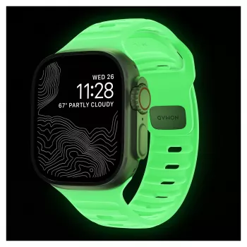 Nomad Sport Band -ranneke vaaleanvihreä kumi — leveys 21,5 mm, ranne 160–195 mm