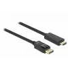 Delock kaapeli DisplayPort 1.1 uros > High Speed HDMI-A uros passiivinen 3 m musta (82435)