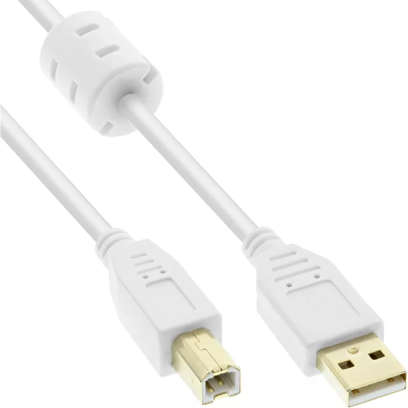 Microconnect USBAB2WF USB-kaapeli USB 2.0 2 m USB A USB B valkoinen