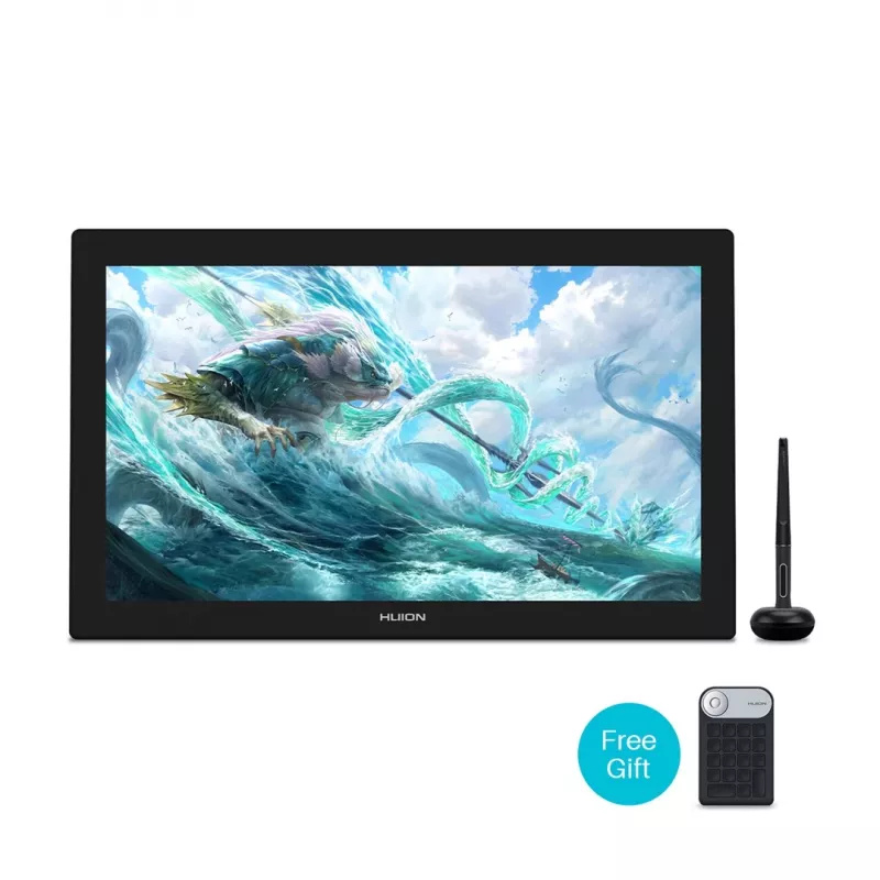 Huion Kamvas Pro 24 4K GT2401 piirtonäyttö, 23,8 tuuman IPS 3840x2160, 16:9, 8192 painetasoa, 140 % sRGB