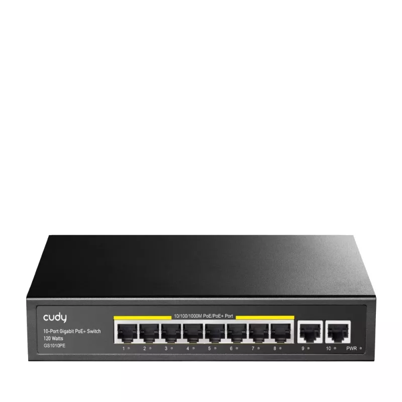 Cudy GS1010PE verkkokytkin Gigabit Ethernet 10 porttia PoE musta