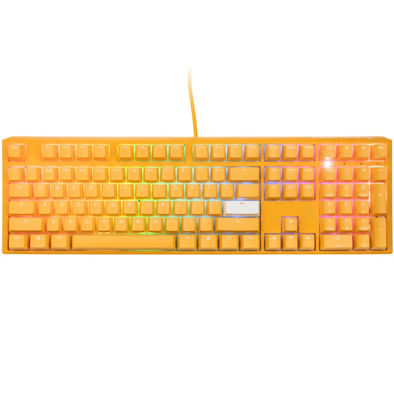 Ducky One 3 näppäimistö, pelikäyttöön, USB, QWERTY, englanti, keltainen
