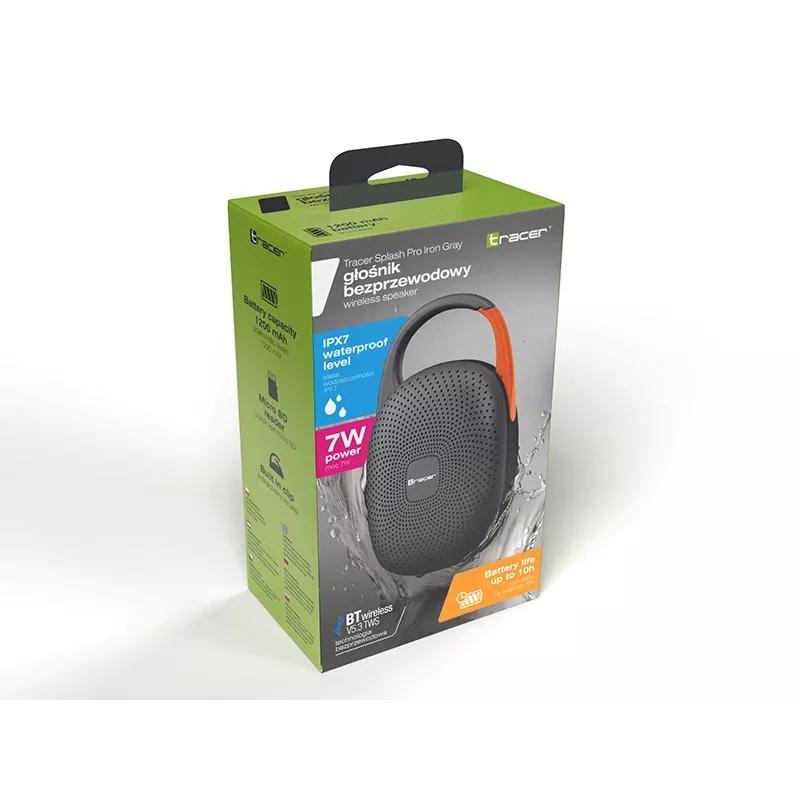 Kannettava Bluetooth-TWS-kaiutin No name Splash PRO — rautaharmaa