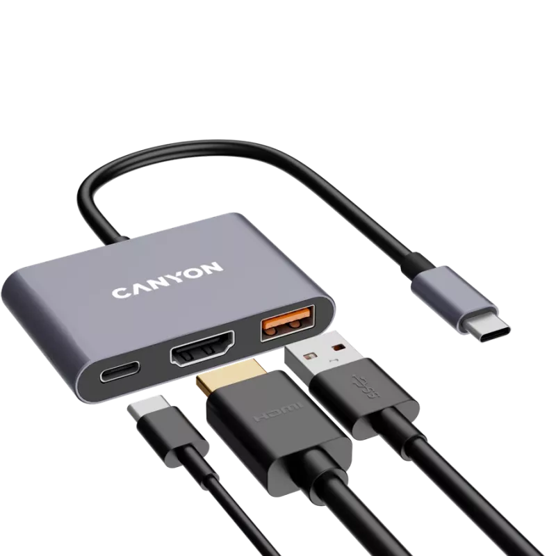 Canyon DS-4 USB Type-C -keskitin 10000 Mbit/s HDMI USB 3.2 Gen 2