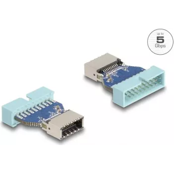 DeLOCK USB-sovitin naarasliitin (uros) sisäiseen USB Type-E naaras, 5 Gbit/s, sininen