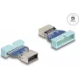 DeLOCK USB-sovitin naarasliitin (uros) sisäiseen USB Type-E naaras, 5 Gbit/s, sininen