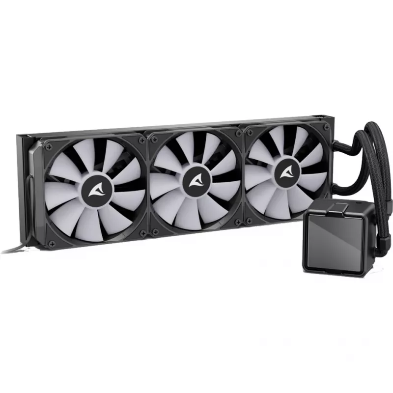 All-in-One-nestejäähdytin CPU:lle Sharkoon S100 ARGB – 360 mm jäähdytin, musta